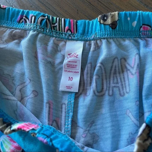 Justice size 10 unicorn pug three piece pajama set - Picture 10 of 12